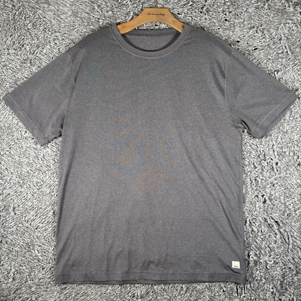 Vuori Tradewind Performance 2.0 Tee Shirt Men's Large Gray Short Sleeve Stretch